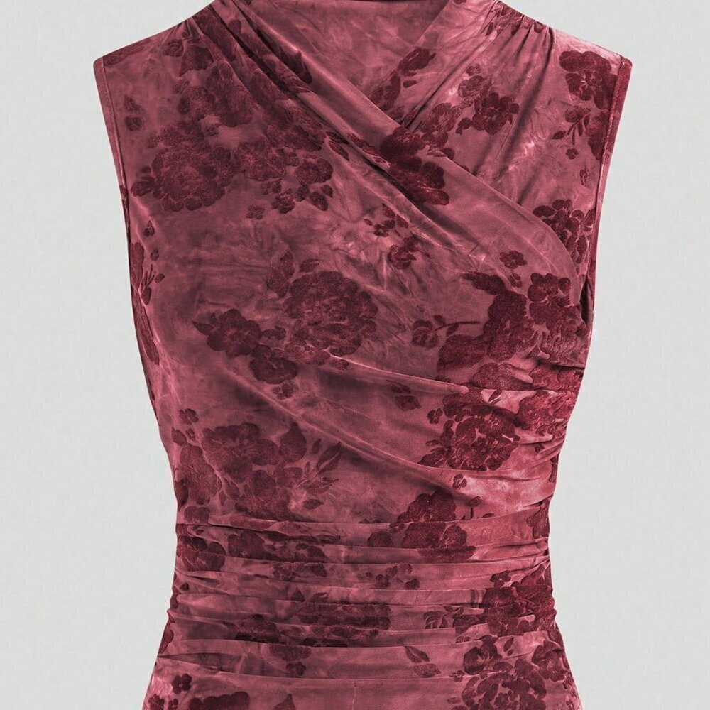 Pink Casual Women's Sleeveless Fitted Blouse